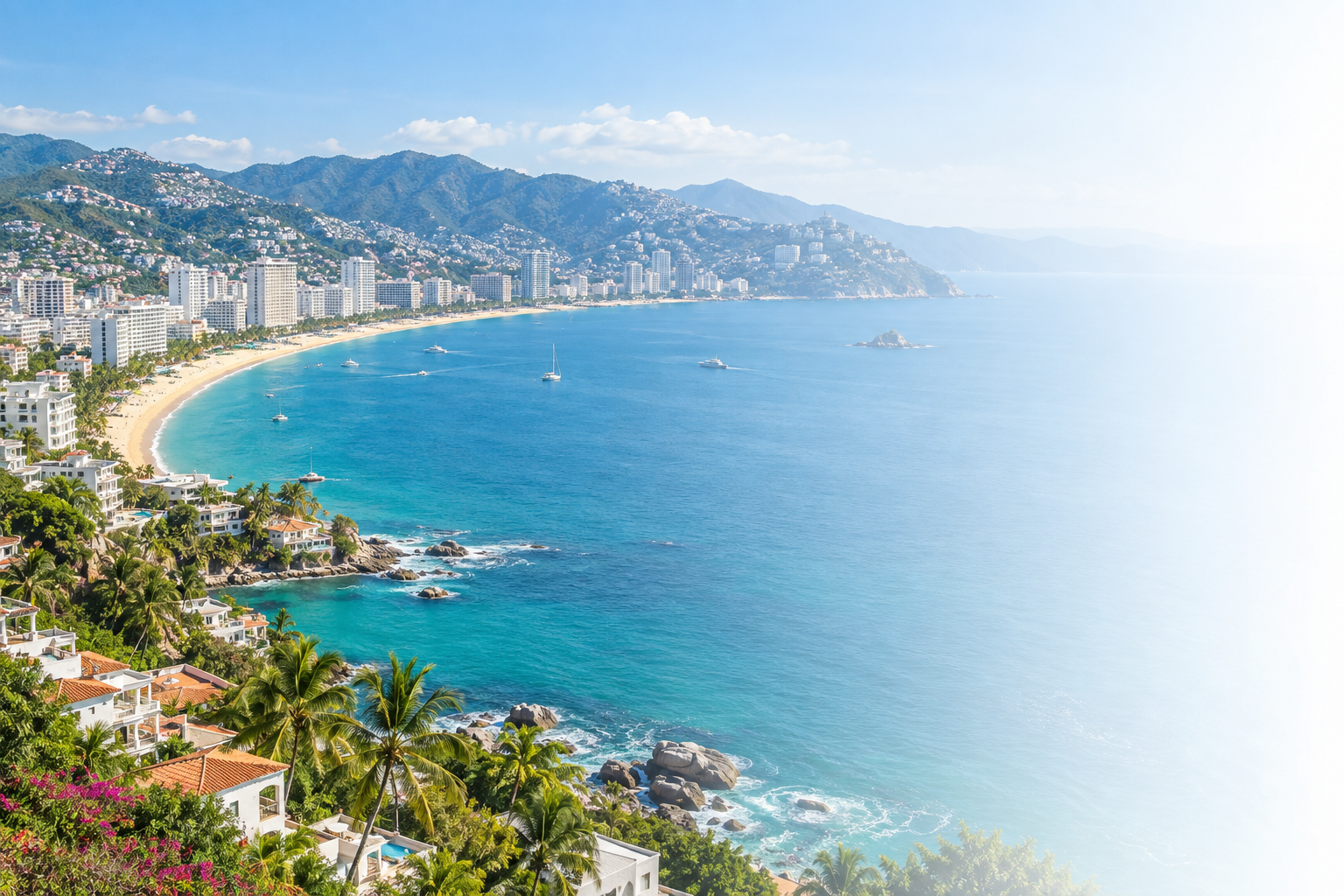 Vista ilustrativa de la bahía de Acapulco